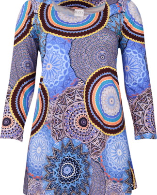 Blue Disc Sweetheart Neck Tunic